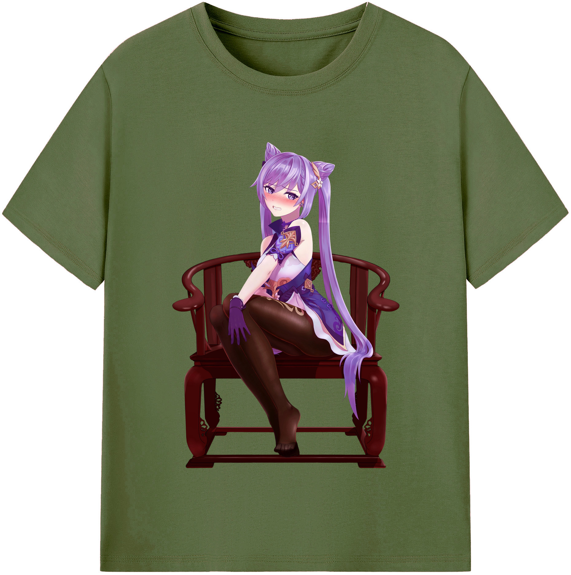 げんし神 刻晴 こくせい genshin Kokusei 綿100％半袖Tシャツ（フロントプリント）